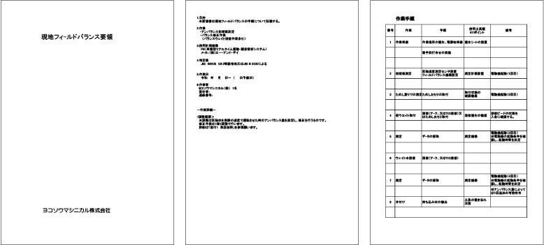 フィールドバランス要領書 原紙